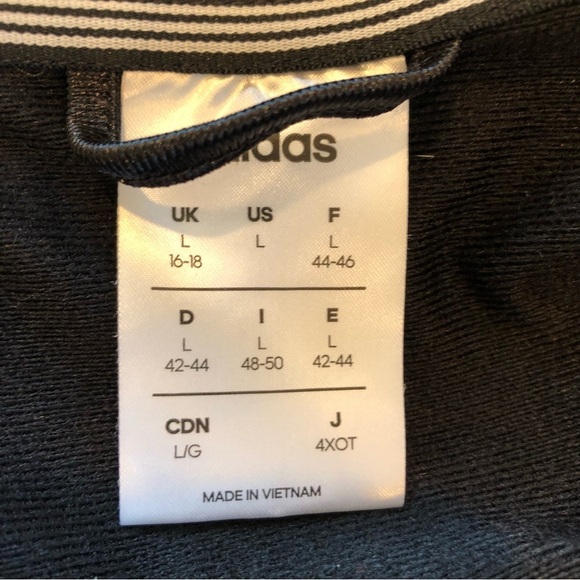 ๐ 6/$60, Adidas Track Jacket, Black, White, Large - Picture 4 of 5